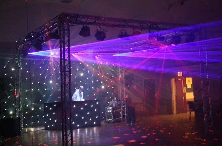 Real mobile DJ sound and lighting setup